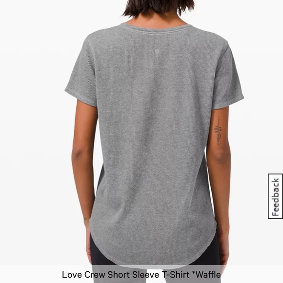 Lululemon S Top Grey crew neck Short sleeve waffle round hemline Excellent Condi - Picture 11 of 11